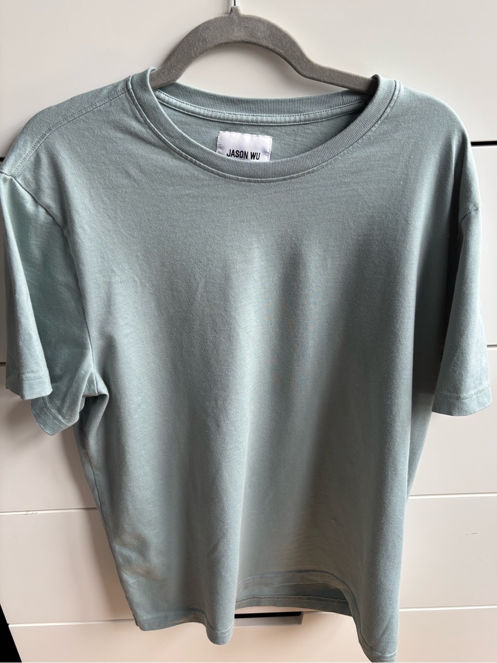 Men's Jason Wu Crew Neck T-Shirt in Sage Green